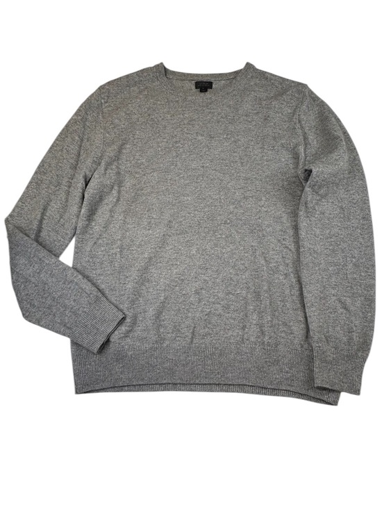 J.Crew Cashmere Sweater Men's Size Medium Gray Crewneck Preppy Casual Stretch - Picture 2 of 11